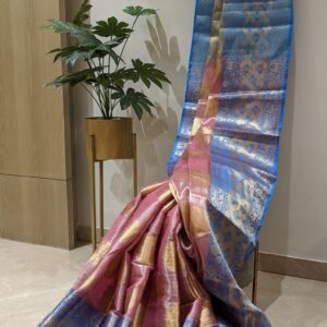 Crepe Silk Saree With Contrast Blouse