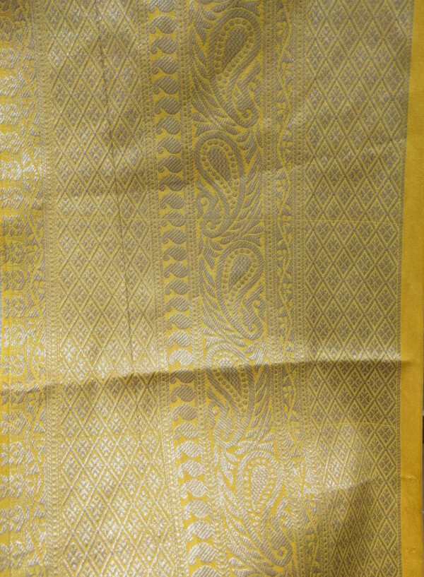 Beautiful Yellow and Off-White Kanchipuram Soft Silk Sarees